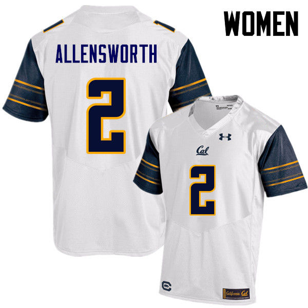 Women #2 Darius Allensworth Cal Bears (California Golden Bears College) Football Jerseys Sale-White